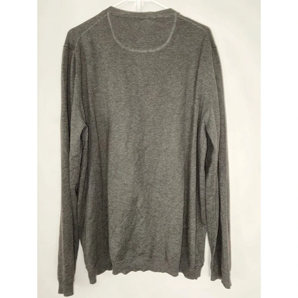 Strellson V-Neck Sweater Mens XXL Grey Cotton Wool Cashmere Slim Fit Thierry-V